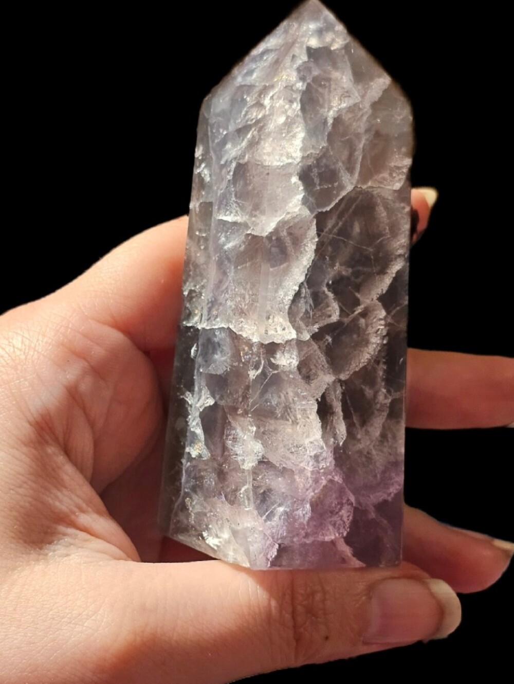 AAA Feathered Rainbow Flourite Crystal Tower Stunning Flashy Inclusions Decor